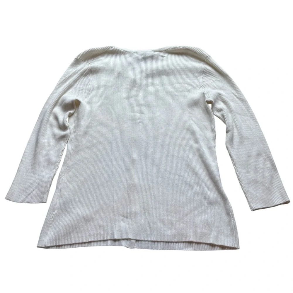Cable & Gauge White Ribbed Knit Top